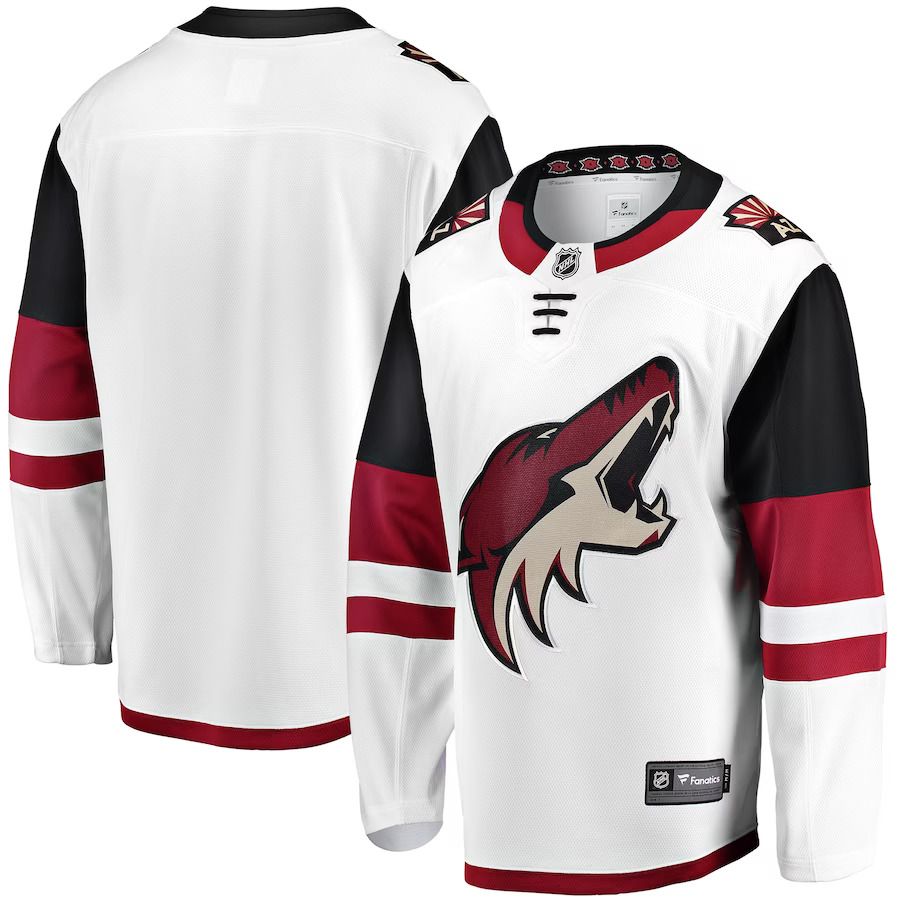 Men Arizona Coyotes Fanatics Branded White Breakaway Away NHL Jersey